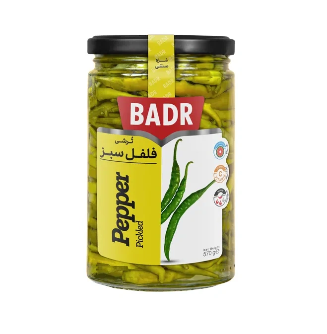 ترشی فلفل سبز بدر 570 گ