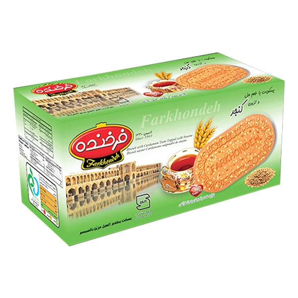بیسکوییت با طعم هل و تزیین شکر900گ فرخنده