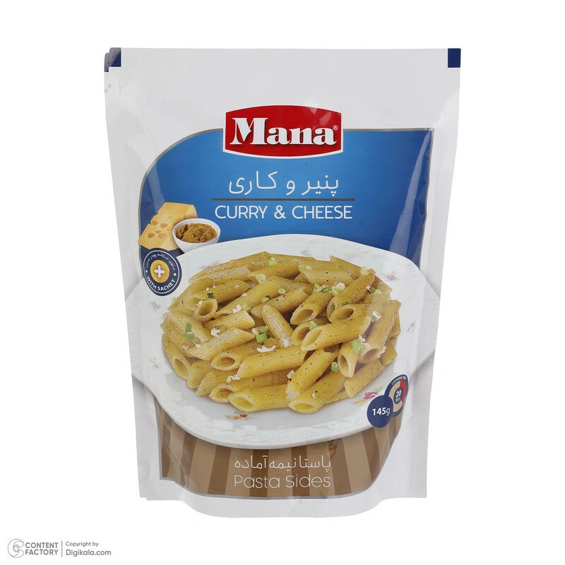پاستا نیمه آماده با طعم پنیر و کاری مانا