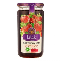 مربا توت فرنگی شیشه 310گ شانا