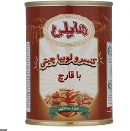 کنسرو لوبیا چیتی با قارچ 380گرم هایلی