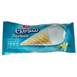 بستنی قیفی وانیلی سوربن