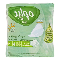 نوار بهداشتی با عصاره آلوئه ورا 10عددی متوسط ویژه روز مولپد