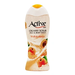 شامپو صورت و بدن کرمی اسکراب زردآلو 400گ اکتیو