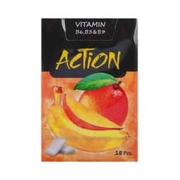 آدامس بدون شکر موز و انبه اکشن