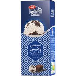بستنی پاکتی وانیلی با کیک براونی 1لیتری کاله
