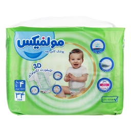 پوشک بچه سایز 4 بزرگ 34 عددی مولفیکس