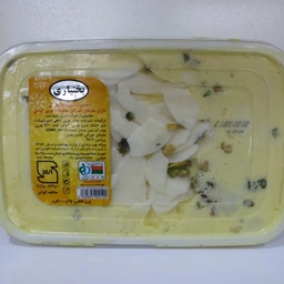 بستنی سنتی زعفرانی نیم لیتری آحیشه