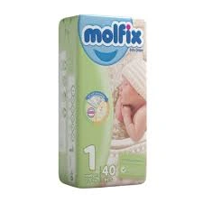 پوشک بچه سایز 1 نوزادی 40عددی مولفیکس