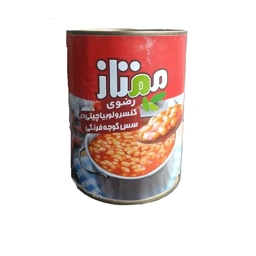 کنسرو لوبیا چیتی در سس گوجه 380گرم ممتاز رضوی