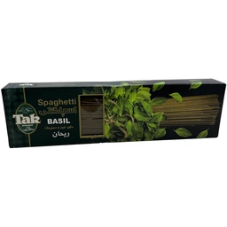 اسپاگتی حاوی فیبر و سبزیجات ریحان 500گ تک ماکارون