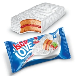 کیک کرمدار توت فرنگی روکش سفید ایسترم