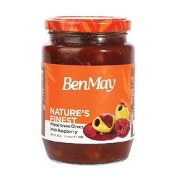 زیتون سبز بی هسته با پوره تمشک 360گرم بن می