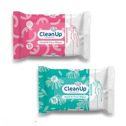 دستمال مرطوب دست وصورت کلین آپ 15عددی