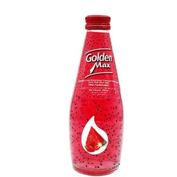 نوشیدنی توت فرنگی وهندوانه+ تخم شربتی گلدن مکس