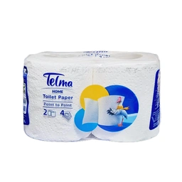 کاغذ توالت 2رول 4لایه تلما