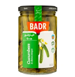 خیارشور شیشه ای ویژه 630گ  بدر